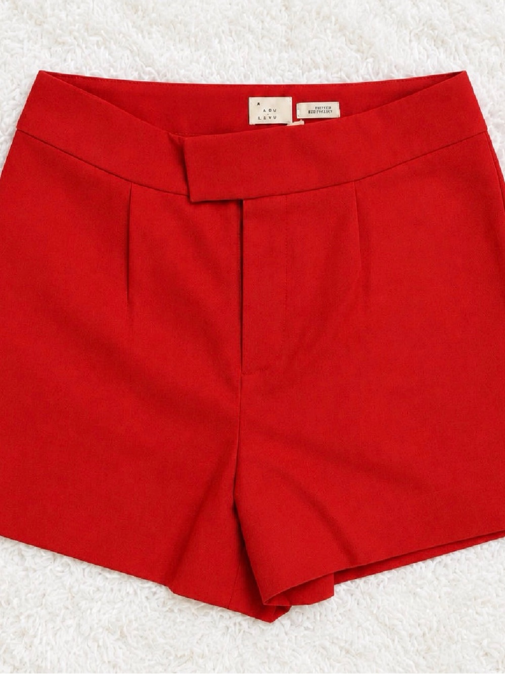 High-Rise Red Women’s Tailored Shorts
